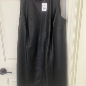 J. Crew Black Faux Leather Dress